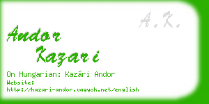andor kazari business card